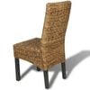 vidaXL Dining Chair Set of 2 Brown Abaca leaves, solid mango wood Medium