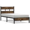 vidaXL Bed Frame Sonoma Oak Steel Twin Bed Frame Rectangular Modern