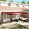 vidaXL Retractable Awning Orange and Brown 236.2" x 118.1" fabric