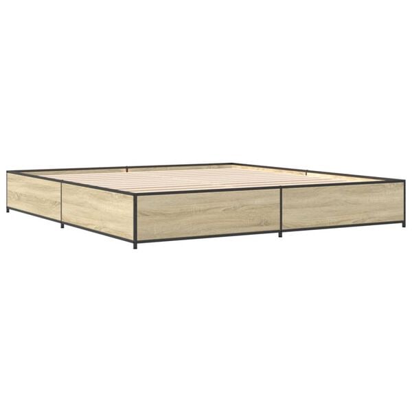 vidaXL Bed Frame Sonoma Oak Engineered Wood Super King Bed Frame