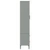 vidaXL Bookcase Grey Solid pine wood, glass, metal Tall Bookcase