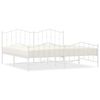 vidaXL Bed Frame White Steel 78.7 x 78.7 in Bed Frame Rectangular