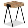 vidaXL Side Table Durable Rectangular Industrial Teak Wood Accent Table
