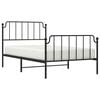 vidaXL Bed Frame Black Steel Twin Bed Frame Rectangular