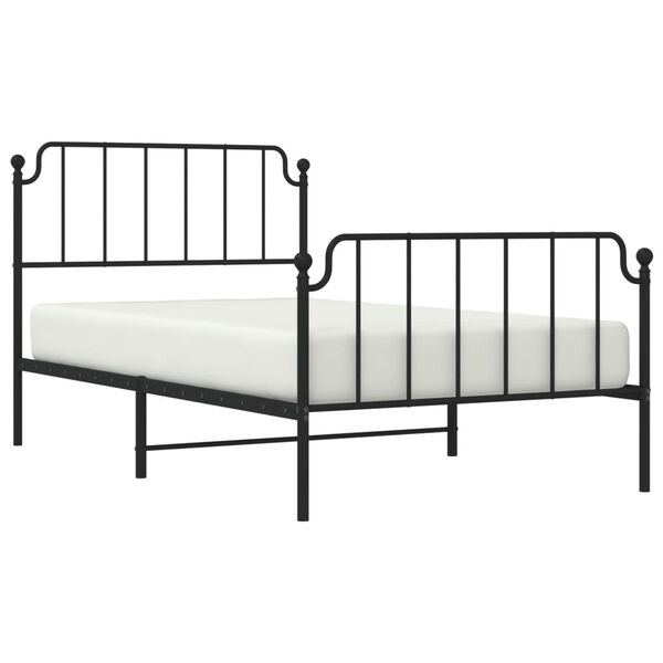 vidaXL Bed Frame Black Steel Twin Bed Frame Rectangular