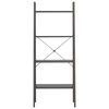 vidaXL Standing Shelf Black Engineered wood, Steel Medium Bookshelf