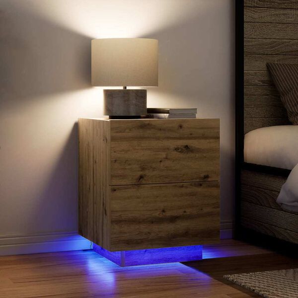 vidaXL Bedside Cabinet Artisan Oak 17.72 x 15.75 x 21.65 in