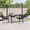 vidaXL Garden Dining Set 5 pcs Black Poly rattan