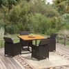 vidaXL Garden Dining Set Black PE rattan, steel, solid acacia wood Medium