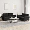 vidaXL Sofa Set Black Velvet 47.2 in, 55.1 in Durable Sofa Set