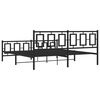vidaXL Bed Frame Black Steel Full Bed Frame Rectangular Modern