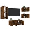 vidaXL TV Wall Unit Smoked Oak Engineered Wood 5 Piece Set