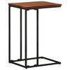 vidaXL Side Table Brown and Black Solid Acacia Wood, Powder-Coated Iron