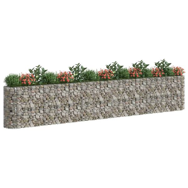 vidaXL Gabion Raised Bed Silver Galvanized Iron Large Durable