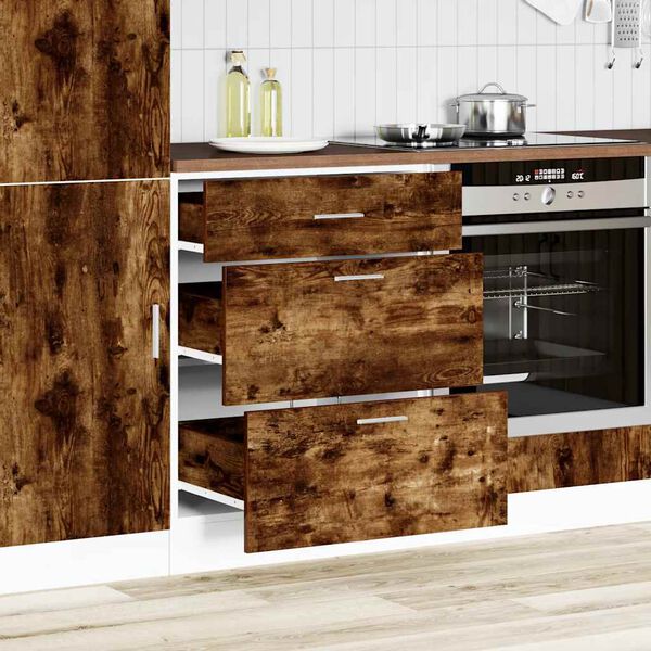 vidaXL Kitchen Base Cabinet Smoked Oak Engineered Wood Standard