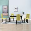vidaXL Dining Chair Set of 4 Green Fabric and Rubber wood Standard