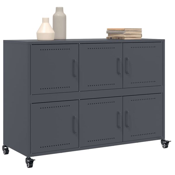 vidaXL Sideboard Anthracite 39.6"x15.4"x28.3" Steel