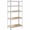 vidaXL 5-Layer Heavy-duty Shelf Silver Steel&Engineered Wood