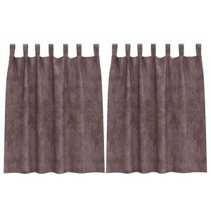 vidaXL Curtain with Curtains 2 pcs Brown 55.1" x 55.1" Velvet