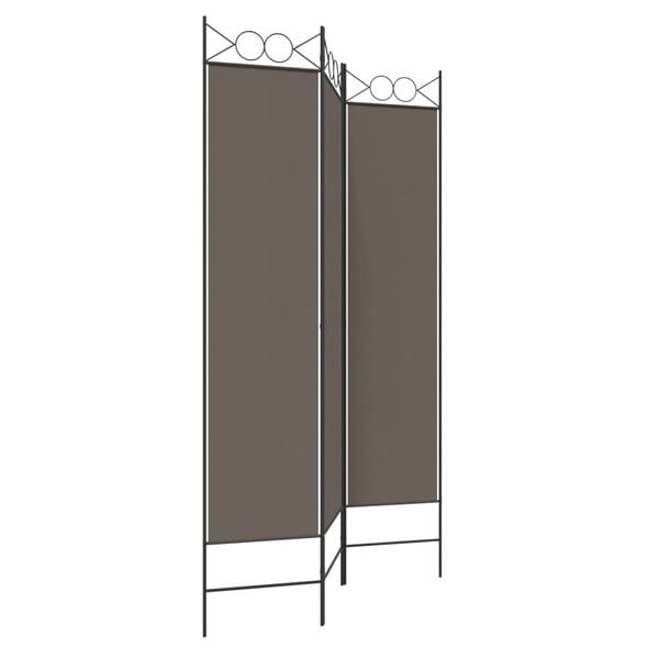 vidaXL 3-Panel Room Divider Anthracite 47.2"x86.6" Fabric