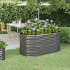 vidaXL Garden Raised Bed Grey Powder-coated steel Large Durable