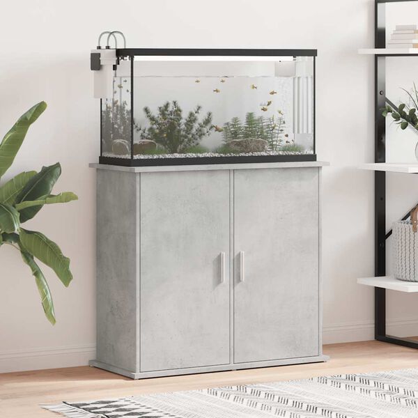 vidaXL Aquarium Stand Concrete Grey Engineered Wood 31.9 x 14.2 x 28.7 in