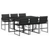 vidaXL Garden Dining Set Black Textilene fabric