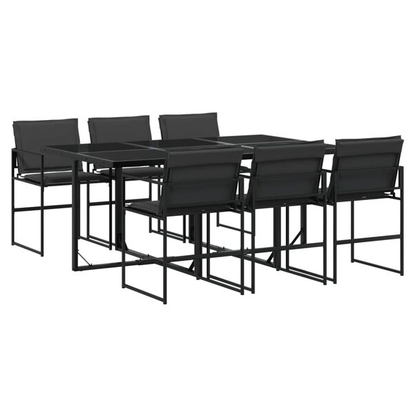 vidaXL Garden Dining Set Black Textilene fabric