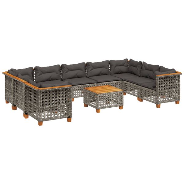vidaXL Garden Sofa Set Grey, Dark Grey