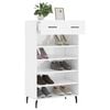 vidaXL Shoe Cabinet High gloss white Engineered wood, iron, aluminum