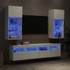 vidaXL 5 Piece TV Wall Units with LED White Engineered Wood
