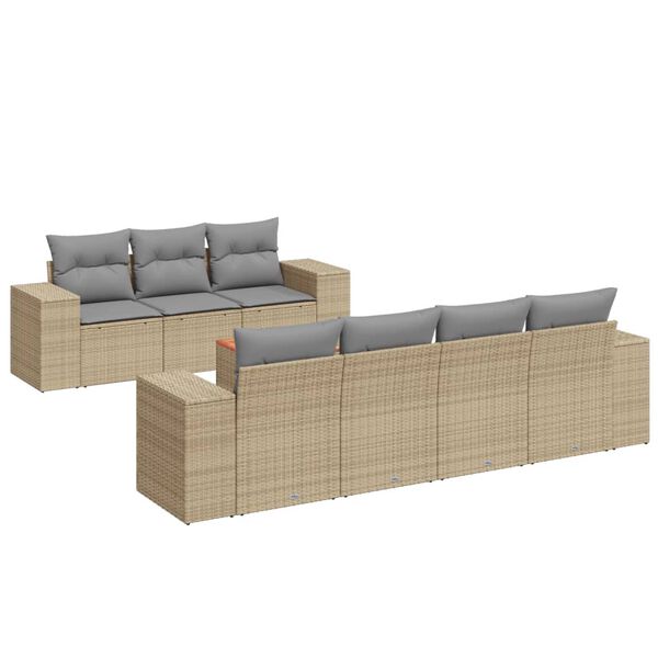 vidaXL Garden Sofa Set Beige, Light grey