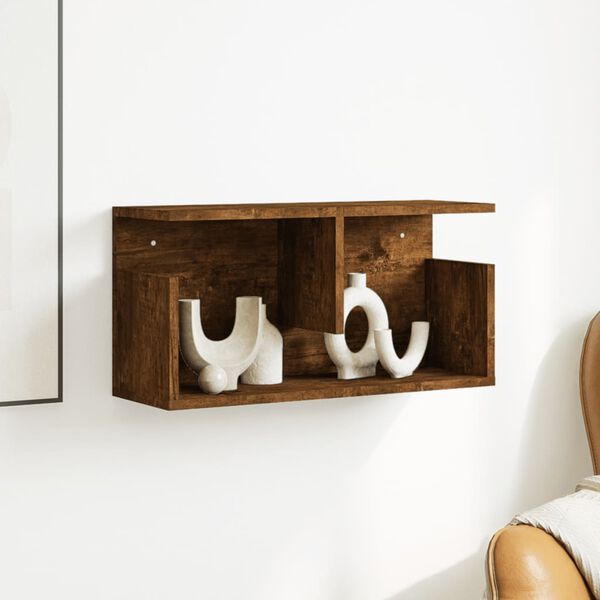vidaXL Wall Cabinet Smoked Oak Engineered Wood Wall Cabinet Rectangular