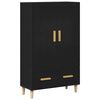 vidaXL Highboard Black Oak 27.56 x 12.20 x 45.28 in Engineered Wood