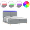 vidaXL LED Box Spring Bed Light Grey 78.74 x 78.74 in Fabric