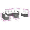 vidaXL Garden Sofa Set Grey PE rattan, steel, acacia wood, polyester Large