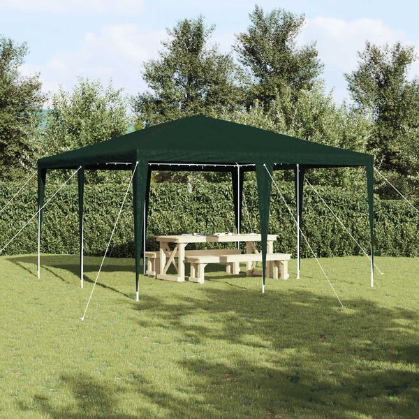 vidaXL Party Tent Green and White 400 x 400 x 266 cm