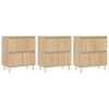 vidaXL Sideboard Set of 3 Sonoma Oak Engineered wood, Metal Large