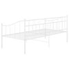 vidaXL Sofa Bed Frame White Powder-coated metal Single