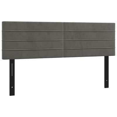 vidaXL Headboards 2 pcs Dark Gray 28.3"x2"x30.7"/34.6" Velvet