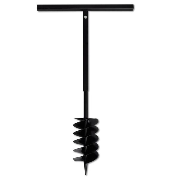 vidaXL Ground Drill Handle Auger Bit 5.91" Black Three Spirals Steel