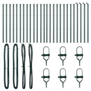 vidaXL Fence Post Other 26 pcs Green 1.26 x 1.26 x 31.50 in Steel