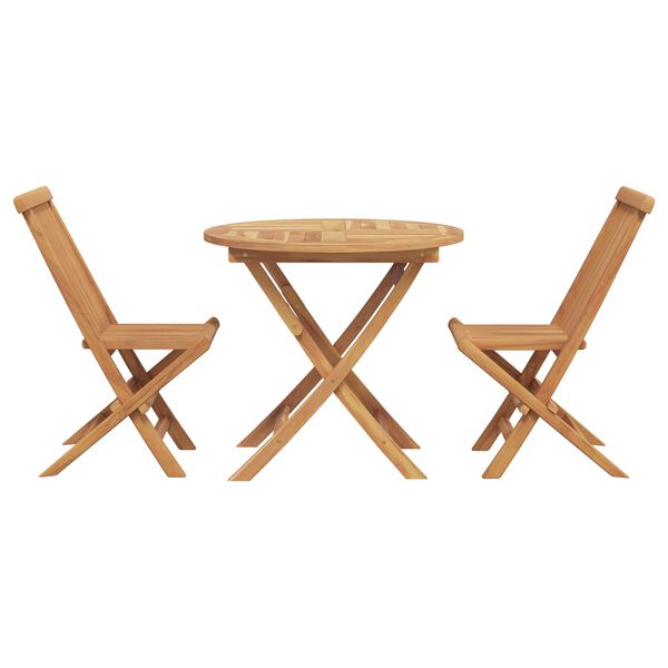 vidaXL Garden Dining Set 3 pcs Brown Solid teak wood