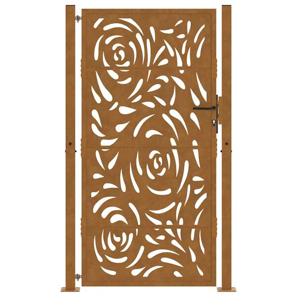 vidaXL Garden Gate 39.4x68.9" Weathering Steel Flame Design