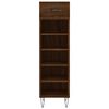 vidaXL Shoe Cabinet Brown oak Engineered wood, metal, aluminum alloy