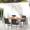 vidaXL Garden Chair Set of 4 Black and Anthracite Powder-Coated Steel