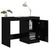 vidaXL Desk High gloss black Engineered wood Medium Computer Desk