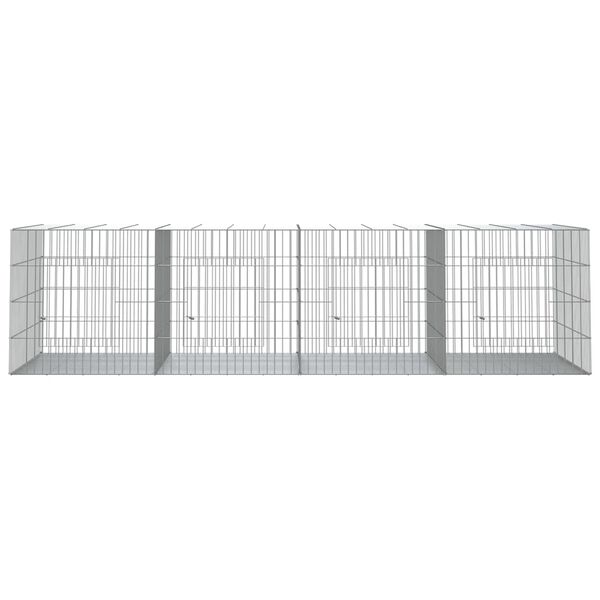 vidaXL Rabbit Cage Silver Galvanized Iron Large Rabbit Cage