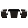 vidaXL Garden Dining Set Brown, Cream white