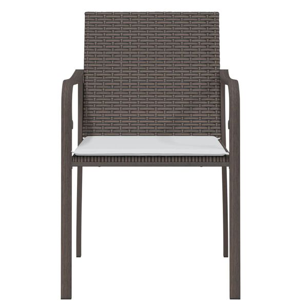 vidaXL Garden Chair Set of 2 Brown PE rattan Standard Durable